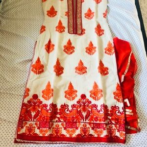 Indian style Cotton Embroidered Suit